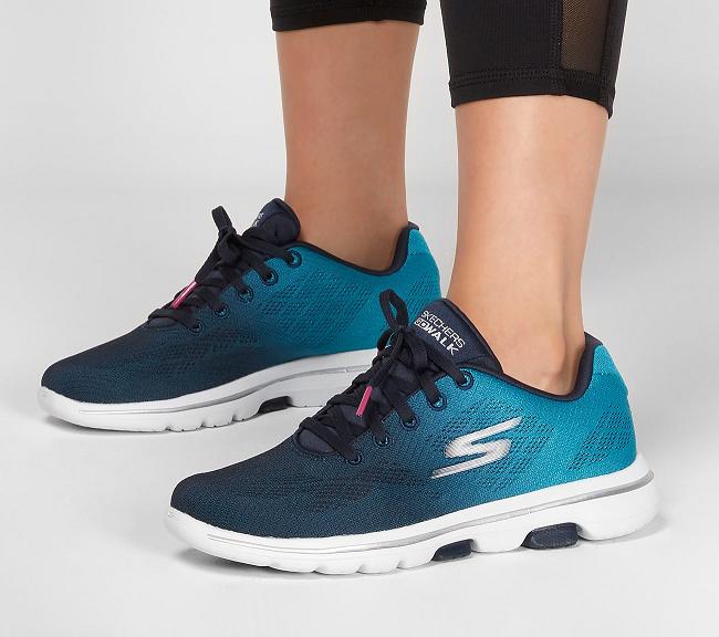 Zapatillas Para Caminar Skechers Mujer - GOwalk 5 Azul Marino WAZBY5391